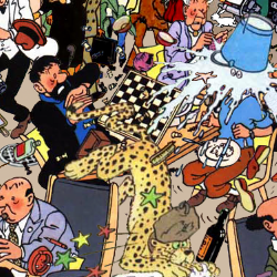 a chaotic excerpt from the mural